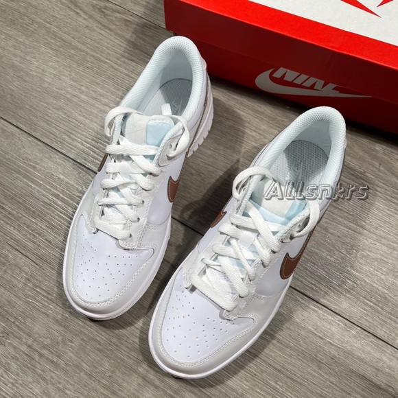 Nike Dunk Low White Rose Gold GS - Picture 6 of 11